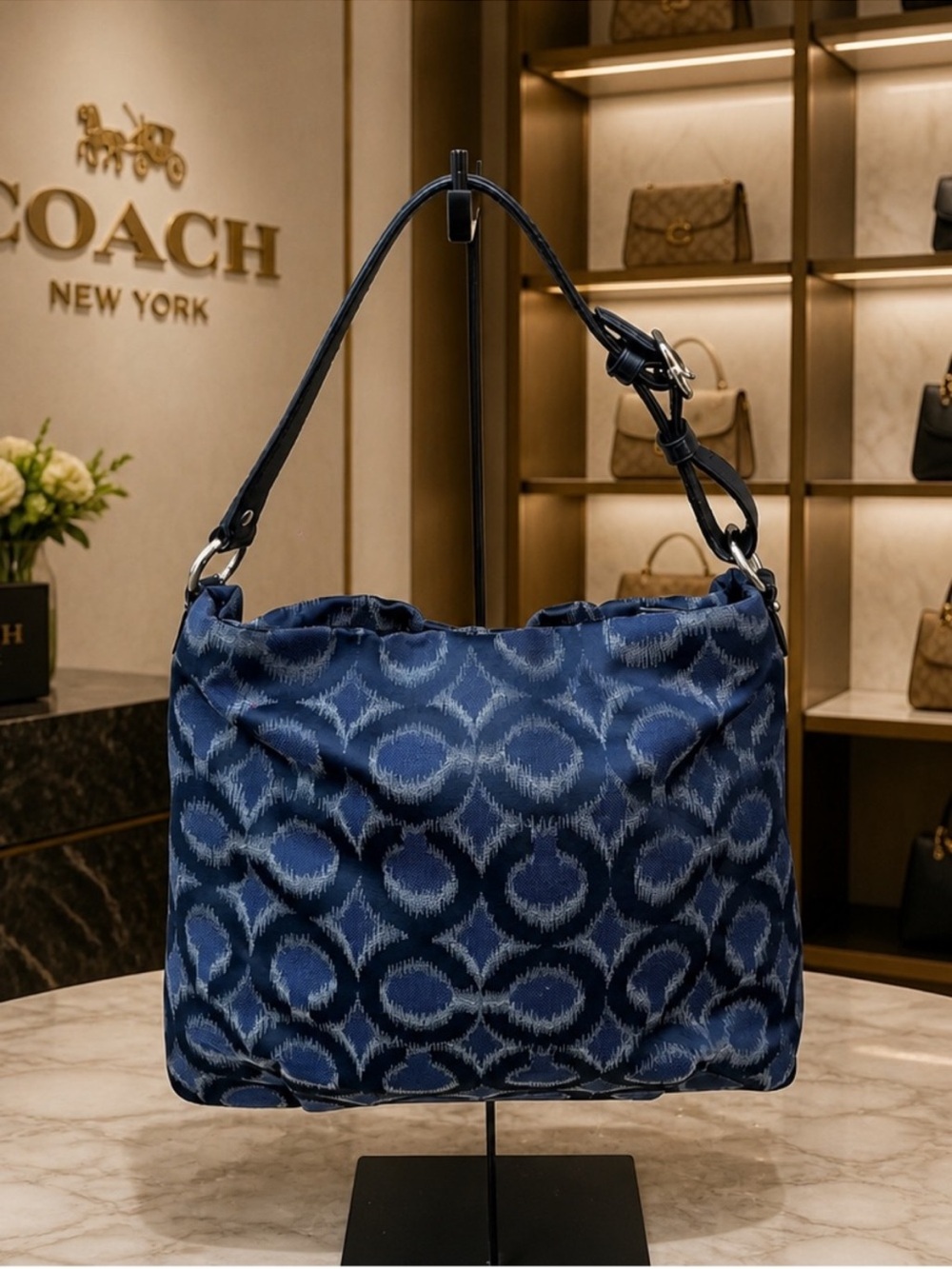 Coach Madison Isabelle Shoulder Bag - Signature Blue Ikat - Picture 4 of 7